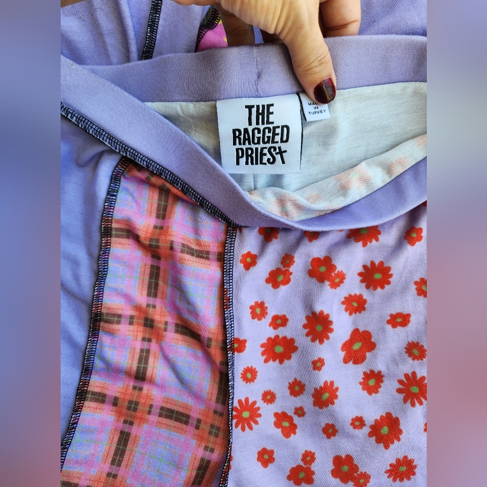 The Ragged Priest Colorful Patchwork Flared Pants Sz M - Picture 10 of 12